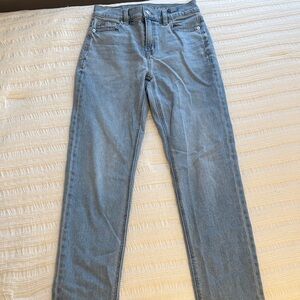 American Eagle Outfitters Light Blue Super High-Rise Straight Jeans